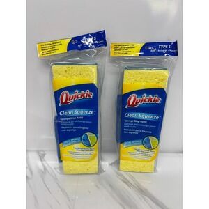 2 Quickie Clean Squeeze Dual Sponge Mop Refill Replacement Type S Fits 045 NEW